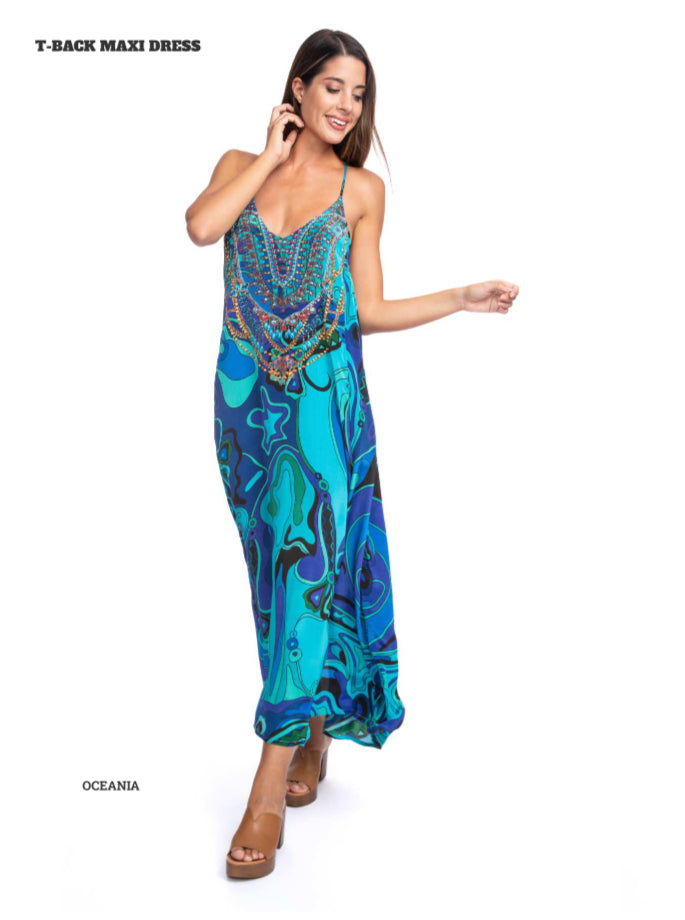 T-BACK MAXI DRESS-OCEANIA