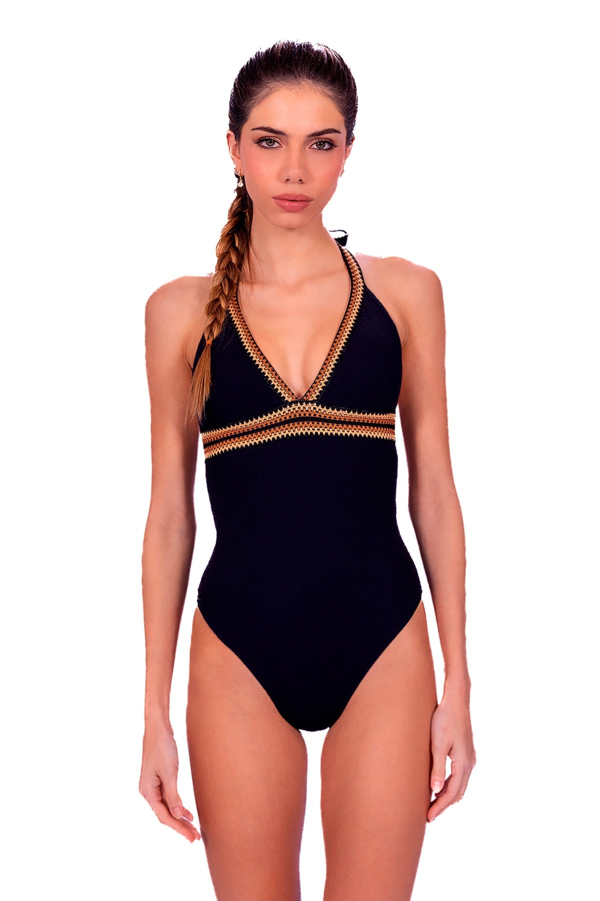 DESPI CROCHETED REVERSIBLE ONE PIECE-BLACK/WHITE